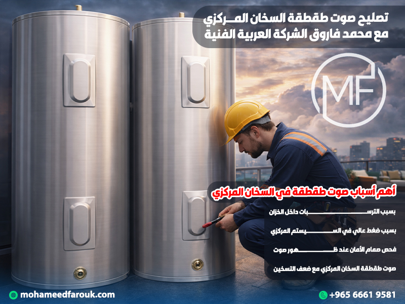 تصليح صوت طقطقة السخان المركزي مع محمد فاروق الشركة العربية الفنية